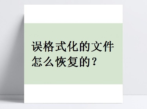 格式化的文件怎么恢复-格式化数据恢复工具