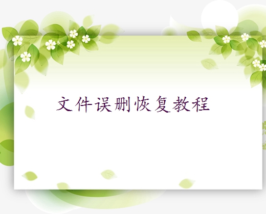 怎样恢复误删文件，移动硬盘误删的文件怎么恢复 - 误删文件恢复教程