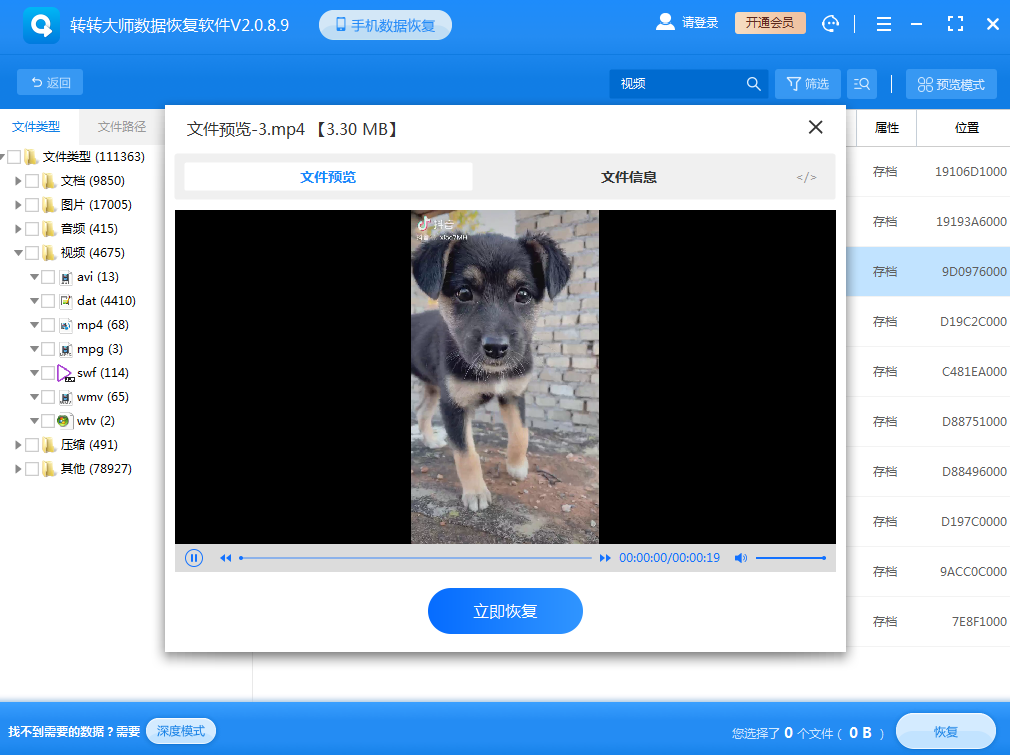 视频预览和恢复 视频预览和恢复