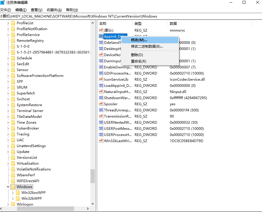 谨慎修改注册表（高级用户）—— 处理AppInit_DLLs问题步骤四