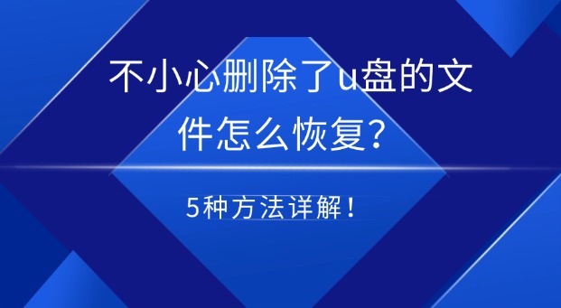 不小心删除了u盘的文件怎么恢复?高效实用的5种方法详解!