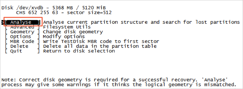 使用TestDisk工具步骤二
