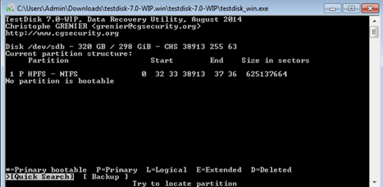 使用命令行工具(如TestDisk)步骤二