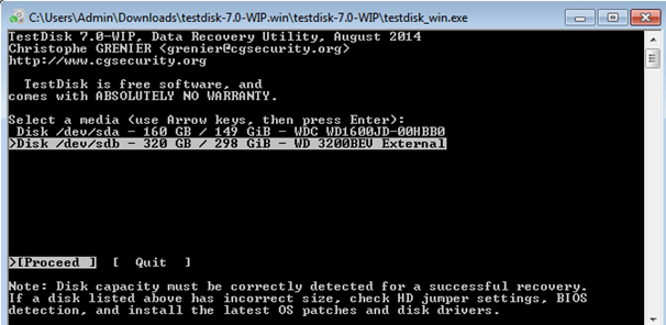 使用命令行工具(如TestDisk)步骤一