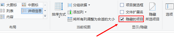 检查隐藏文件或文件夹配置步骤一