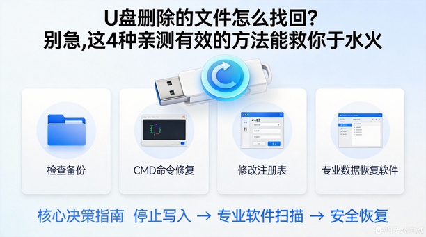U盘删除的文件怎么找回？别急，这4种亲测有效的方法能救你于水火！