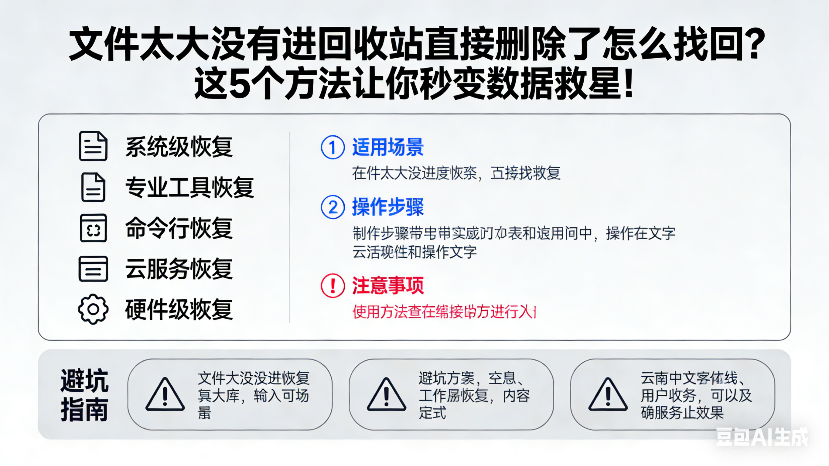 文件太大没有进回收站直接删除了怎么找回？这5个方法让你秒变数据救星！