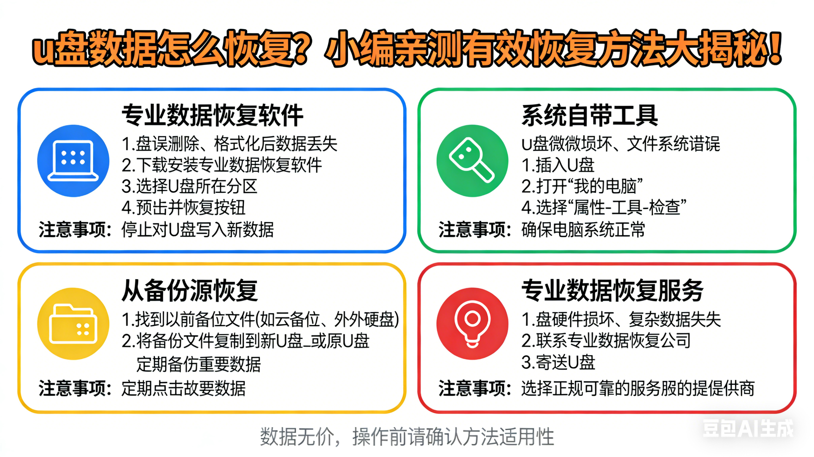 u盘数据怎么恢复？小编亲测有效恢复方法大揭秘！