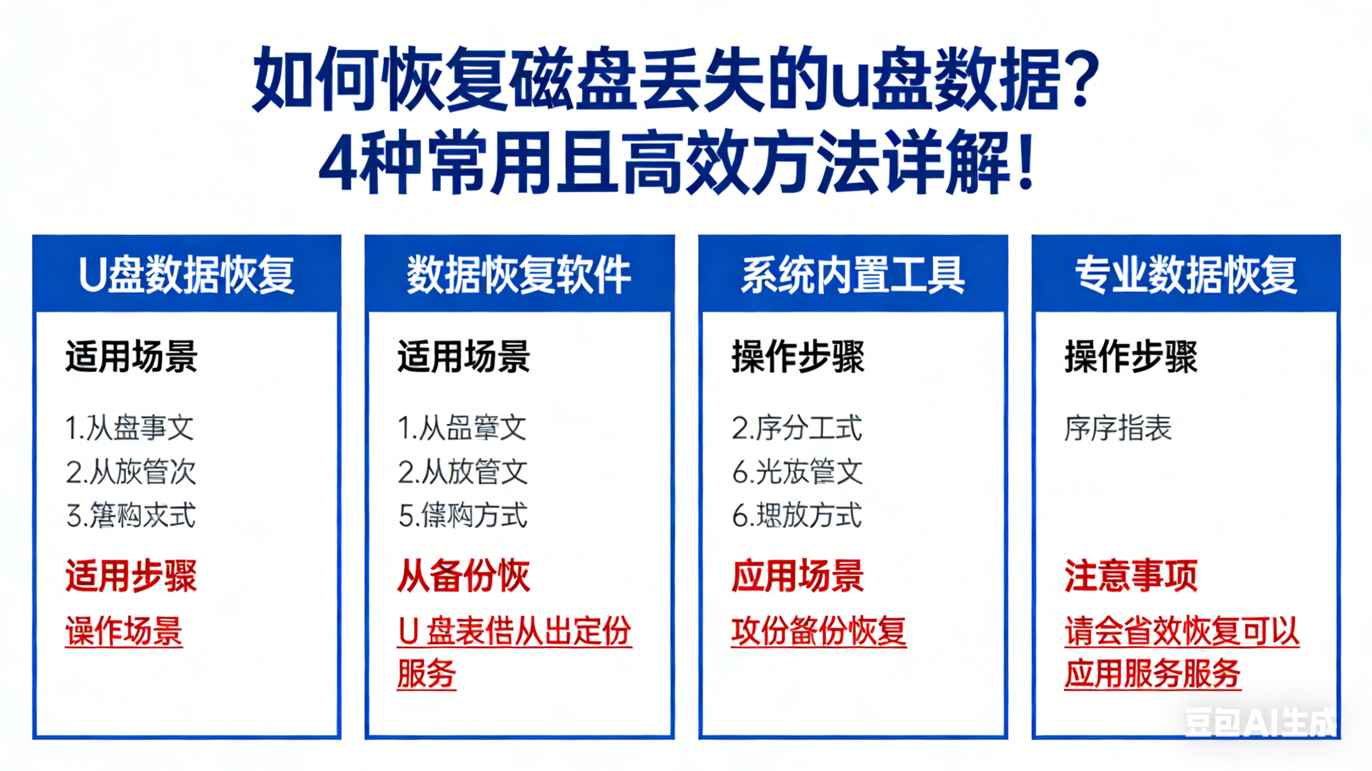 如何恢复磁盘丢失的u盘数据？4种常用且高效方法详解！
