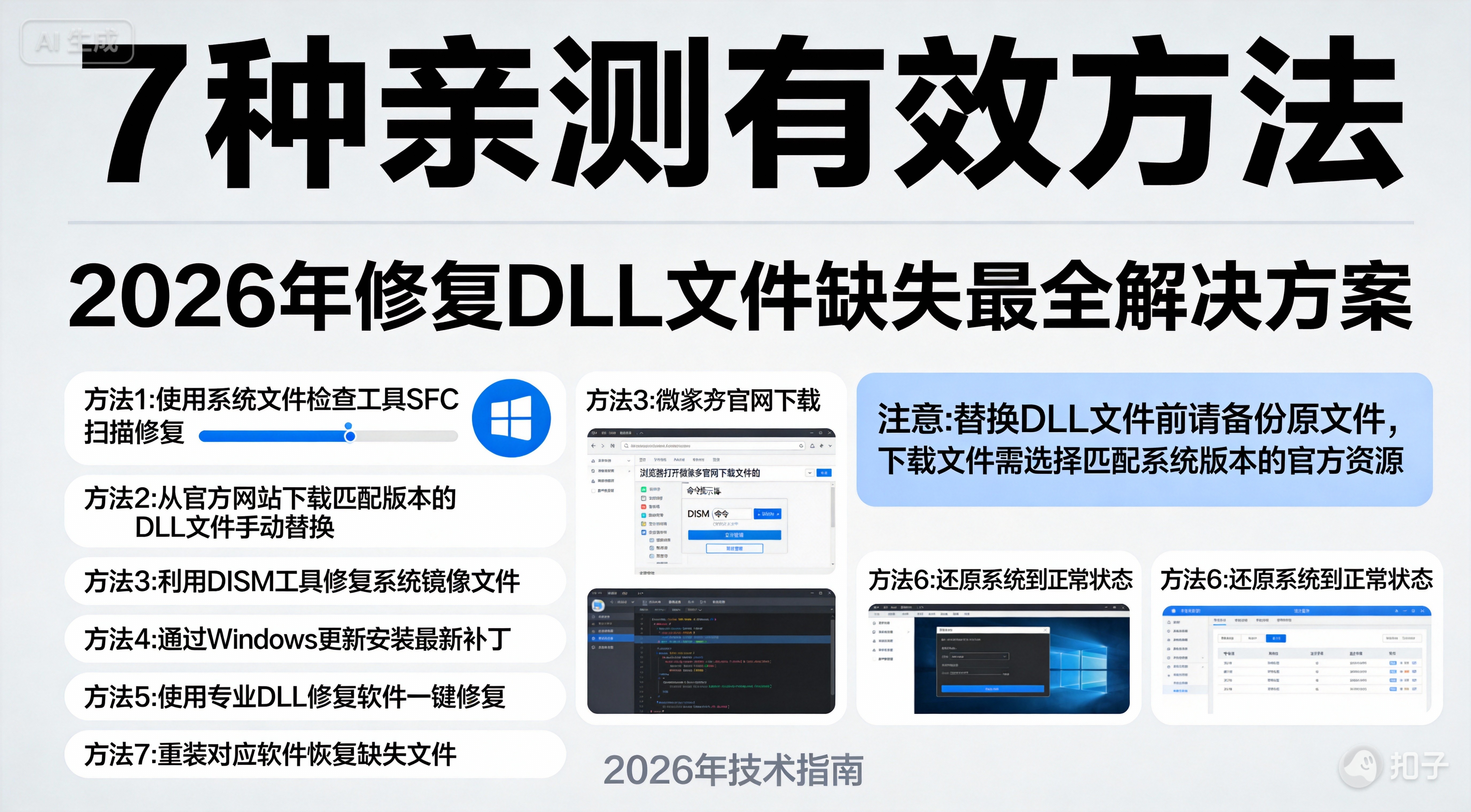 如何修复dll文件缺失？2026年最全解决方案（7种亲测有效方法）