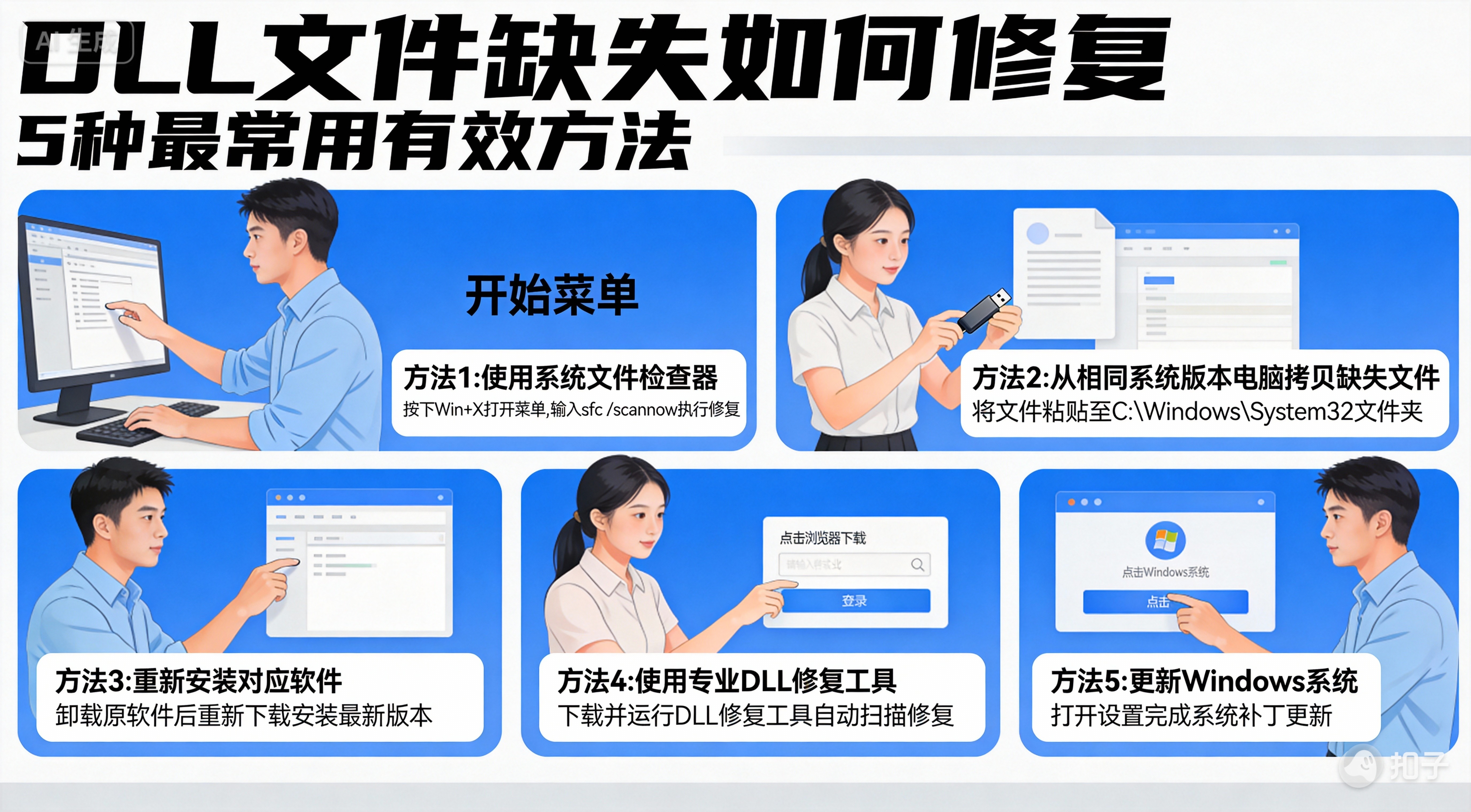 dll文件缺失如何修复？2026年最常用5种有效方法！