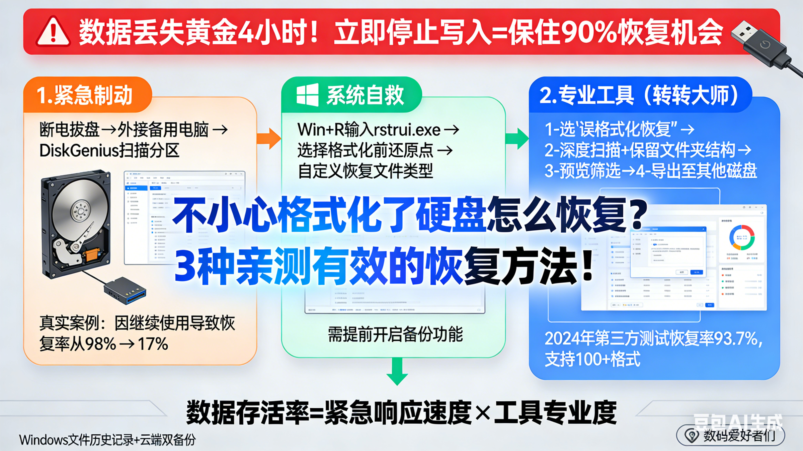 不小心格式化了硬盘怎么恢复？3种亲测有效的恢复方法！