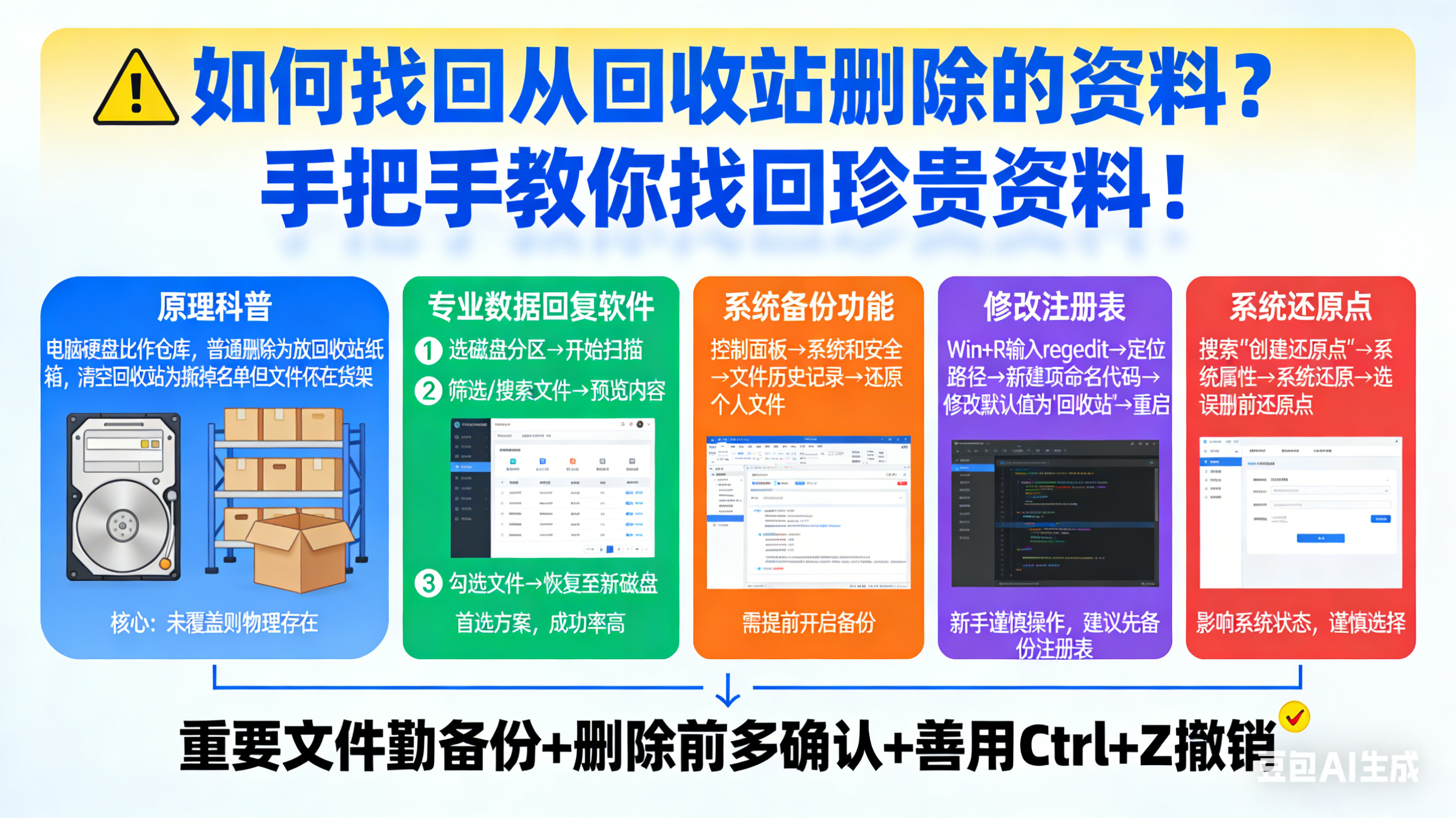 如何找回从回收站删除的资料？手把手教你找回珍贵资料！!