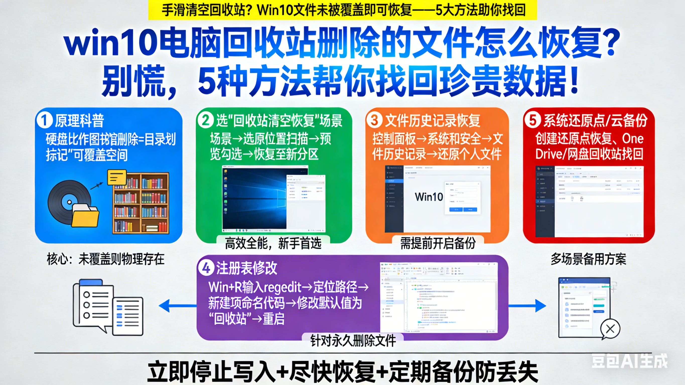 win10电脑回收站删除的文件怎么恢复？别慌，5种方法帮你找回珍贵数据！