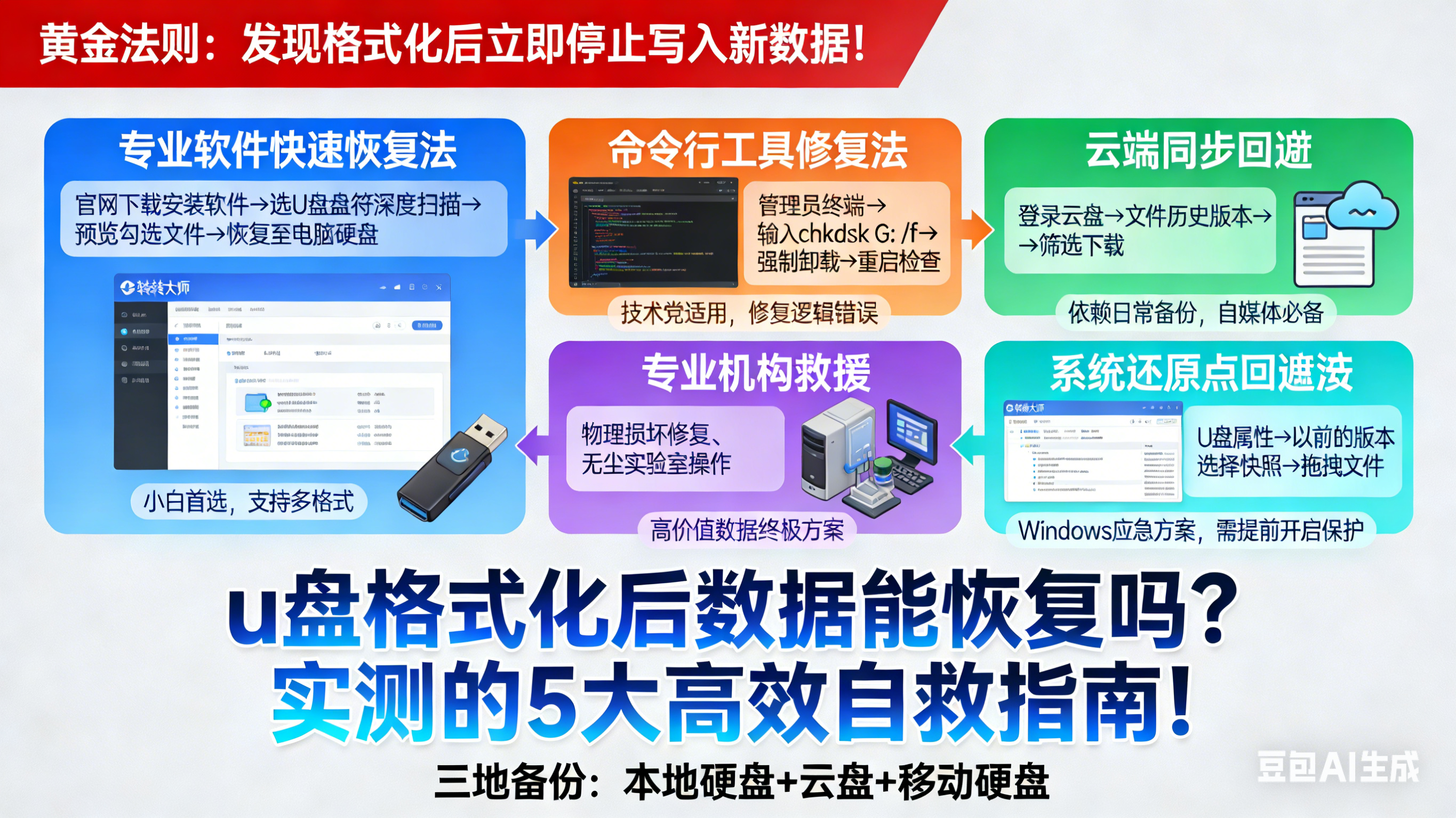 u盘格式化后数据能恢复吗？实测的5大高效自救指南！