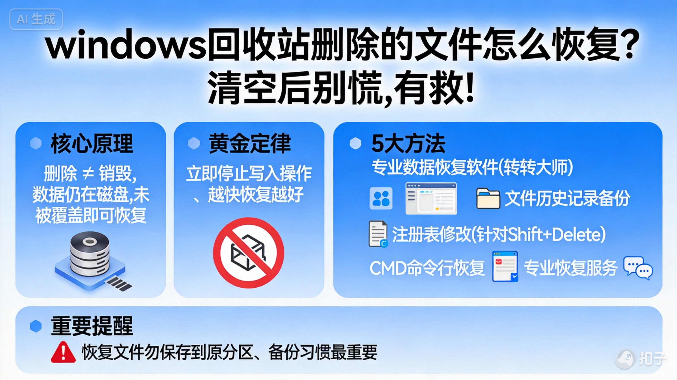 windows回收站删除的文件怎么恢复？清空后别慌，有救！