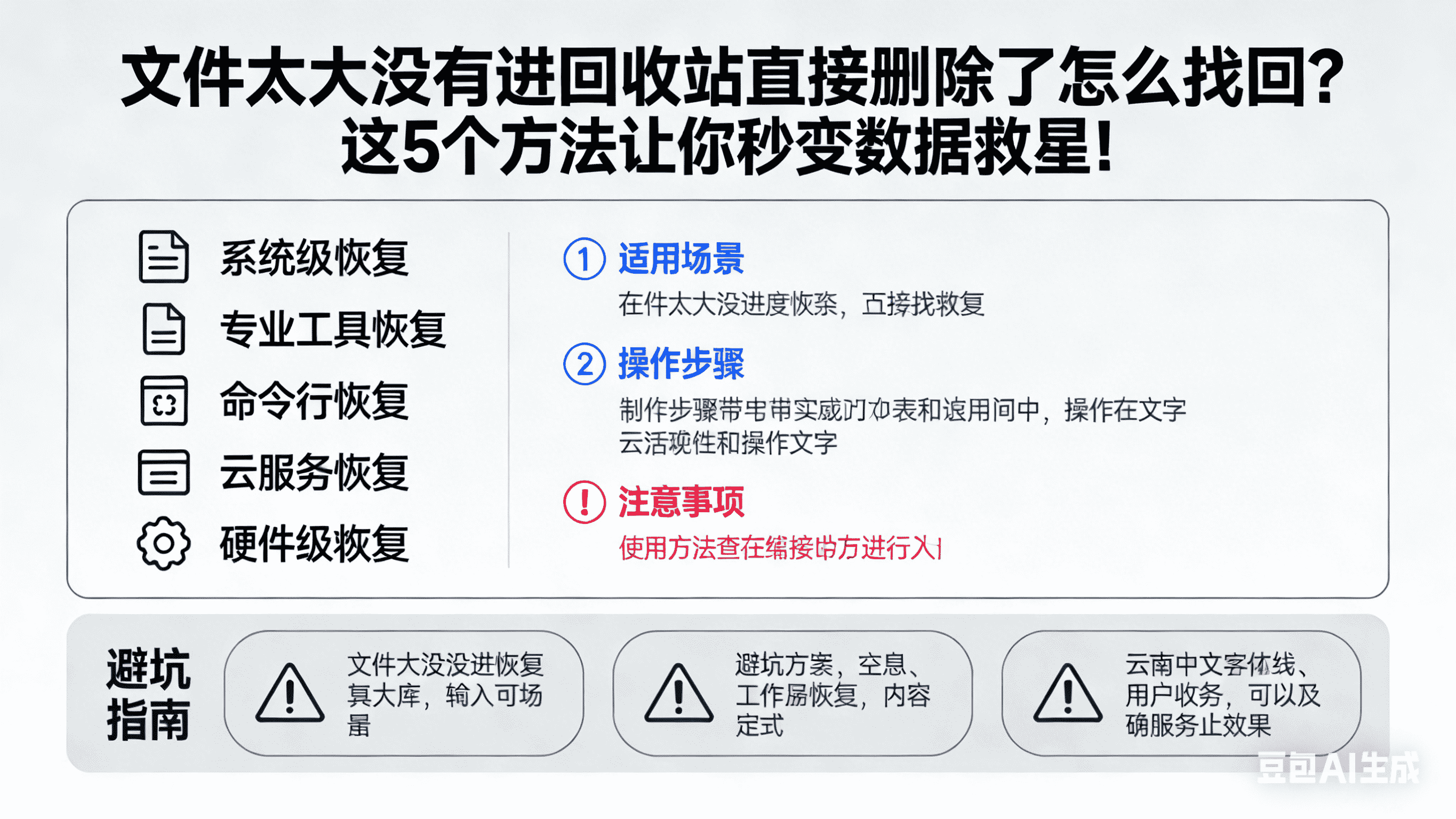 文件太大没有进回收站直接删除了怎么找回？这5个方法让你秒变数据救星！