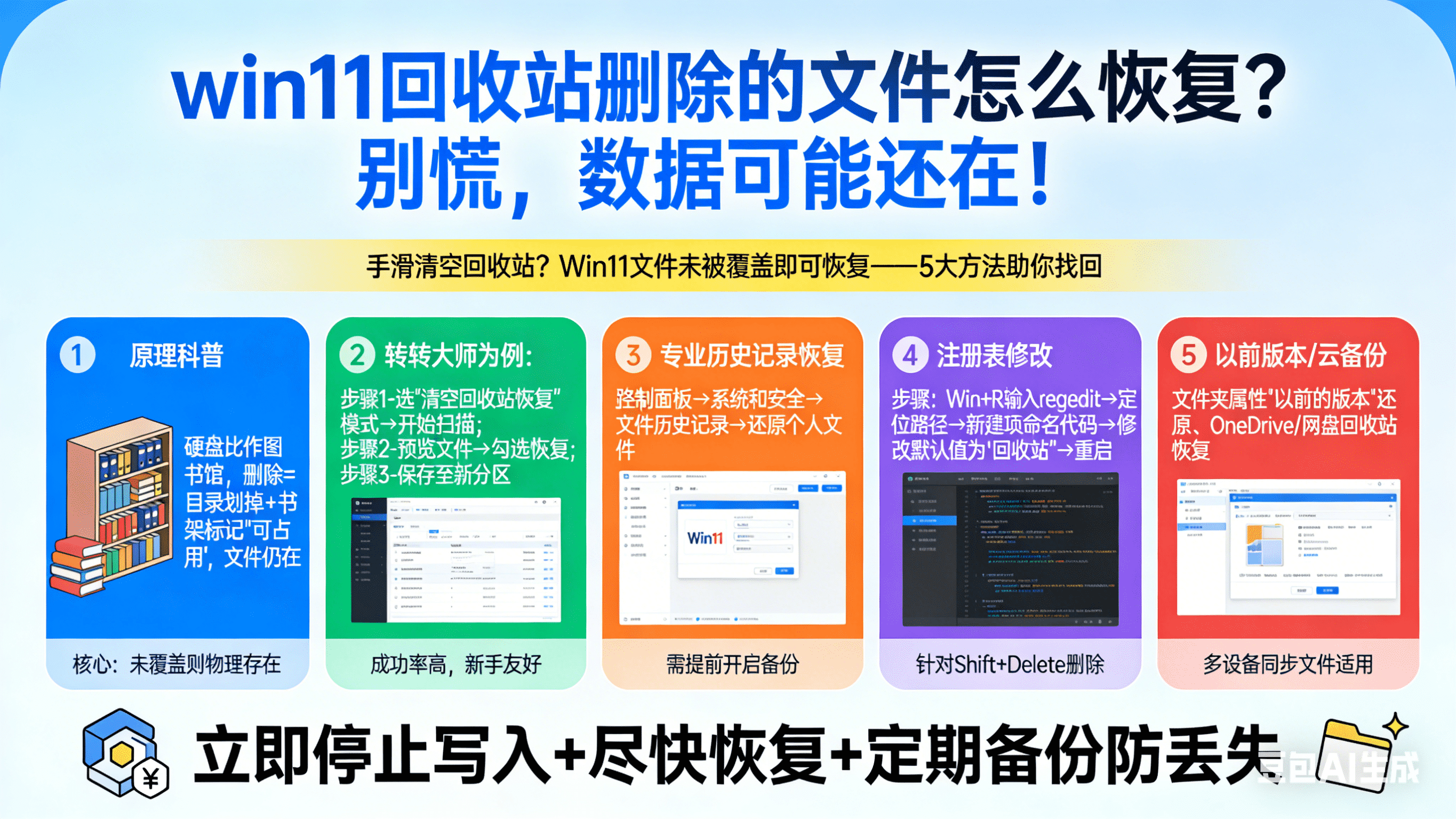 win11回收站删除的文件怎么恢复？别慌，数据可能还在！