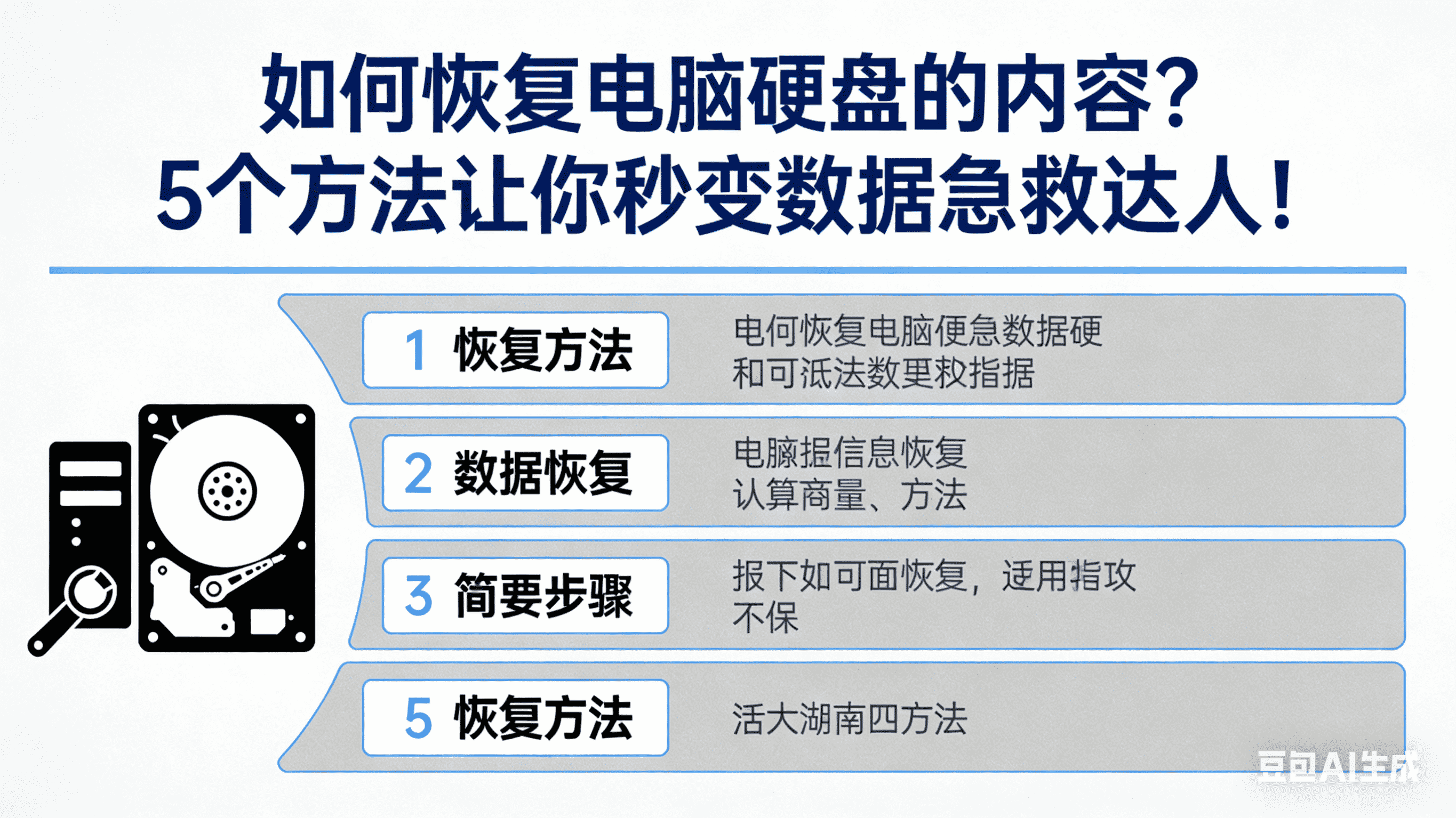 如何恢复电脑硬盘的内容？5个方法让你秒变数据急救达人！