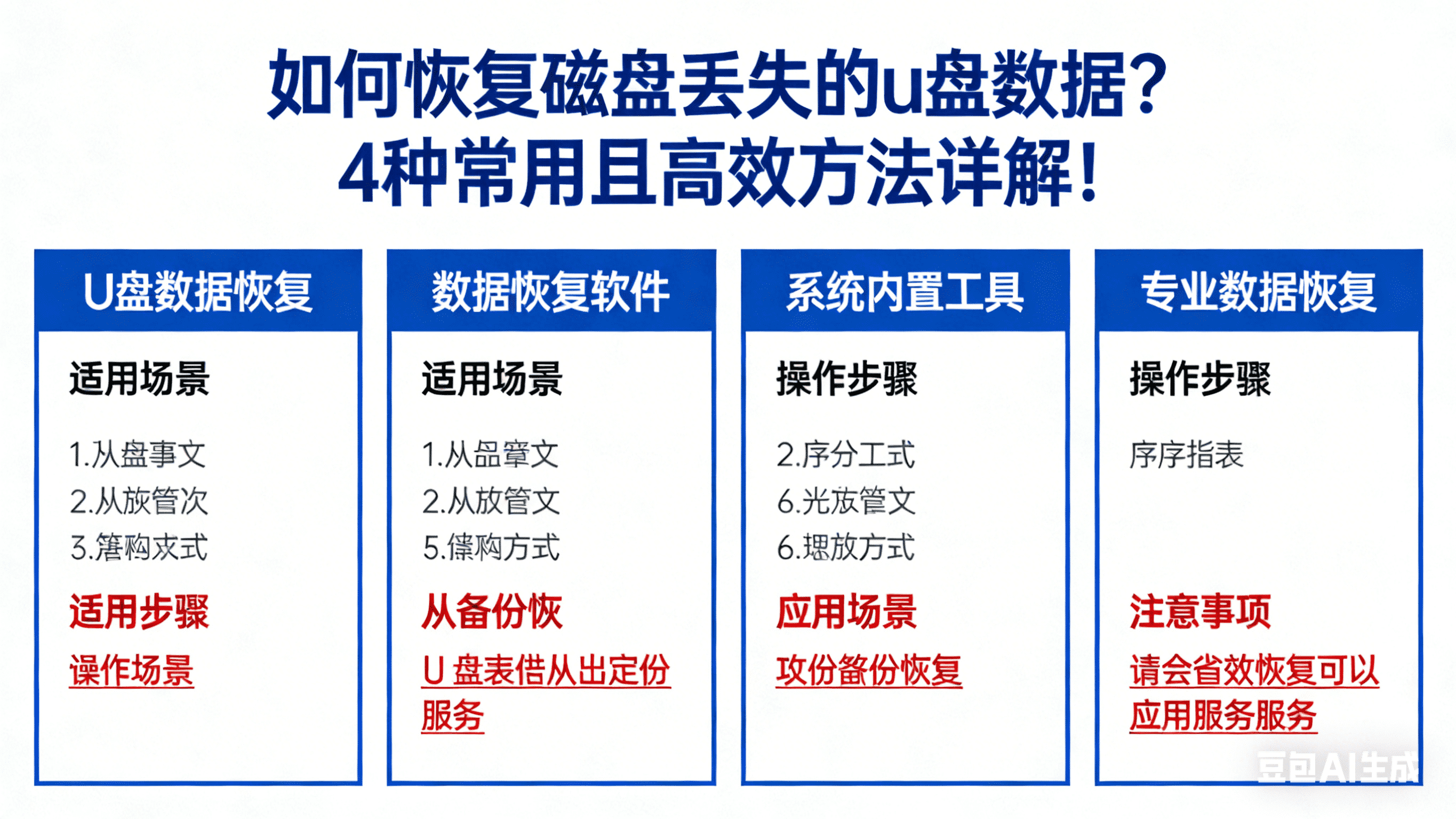 如何恢复磁盘丢失的u盘数据？4种常用且高效方法详解！