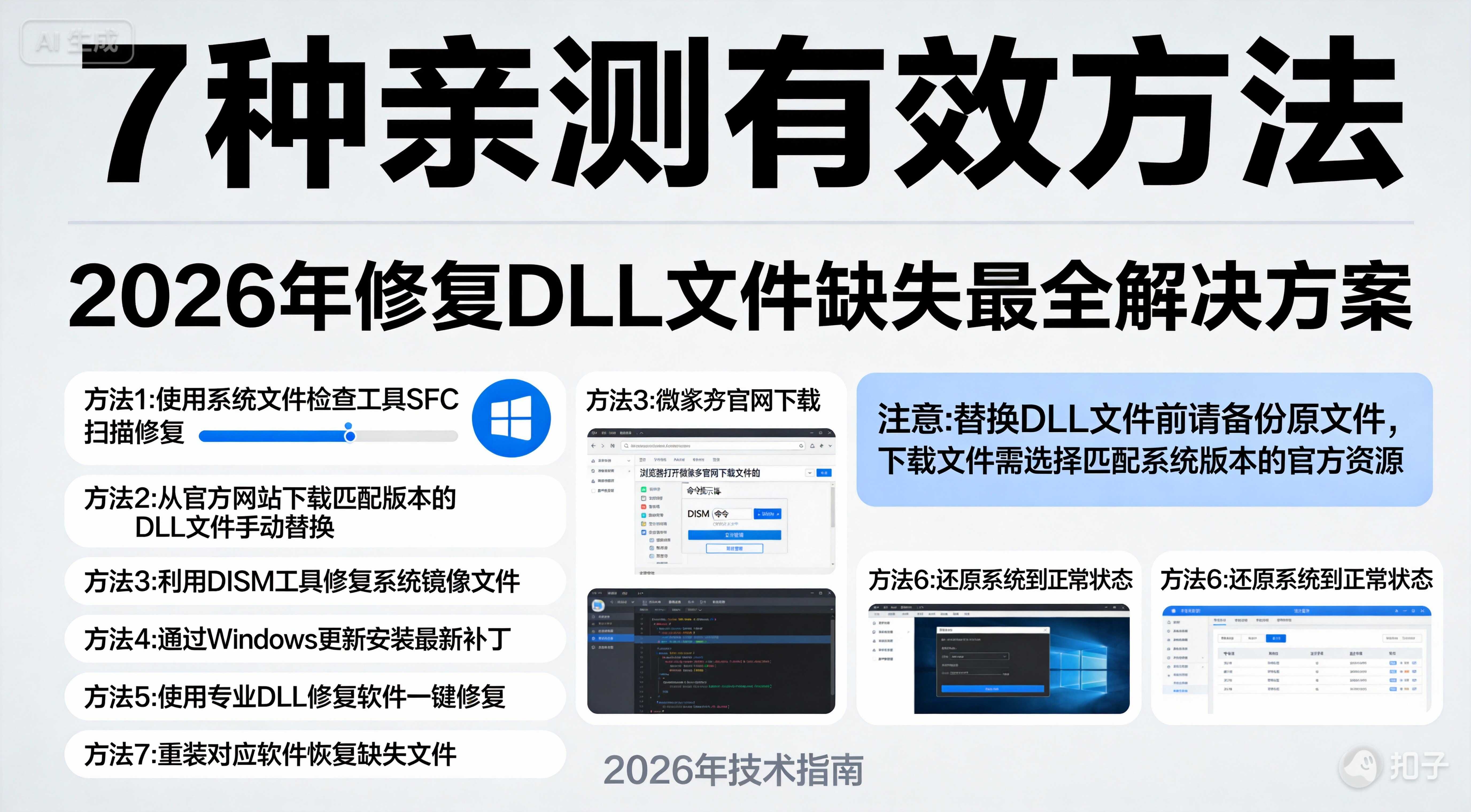 如何修复dll文件缺失？2026年最全解决方案（7种亲测有效方法）