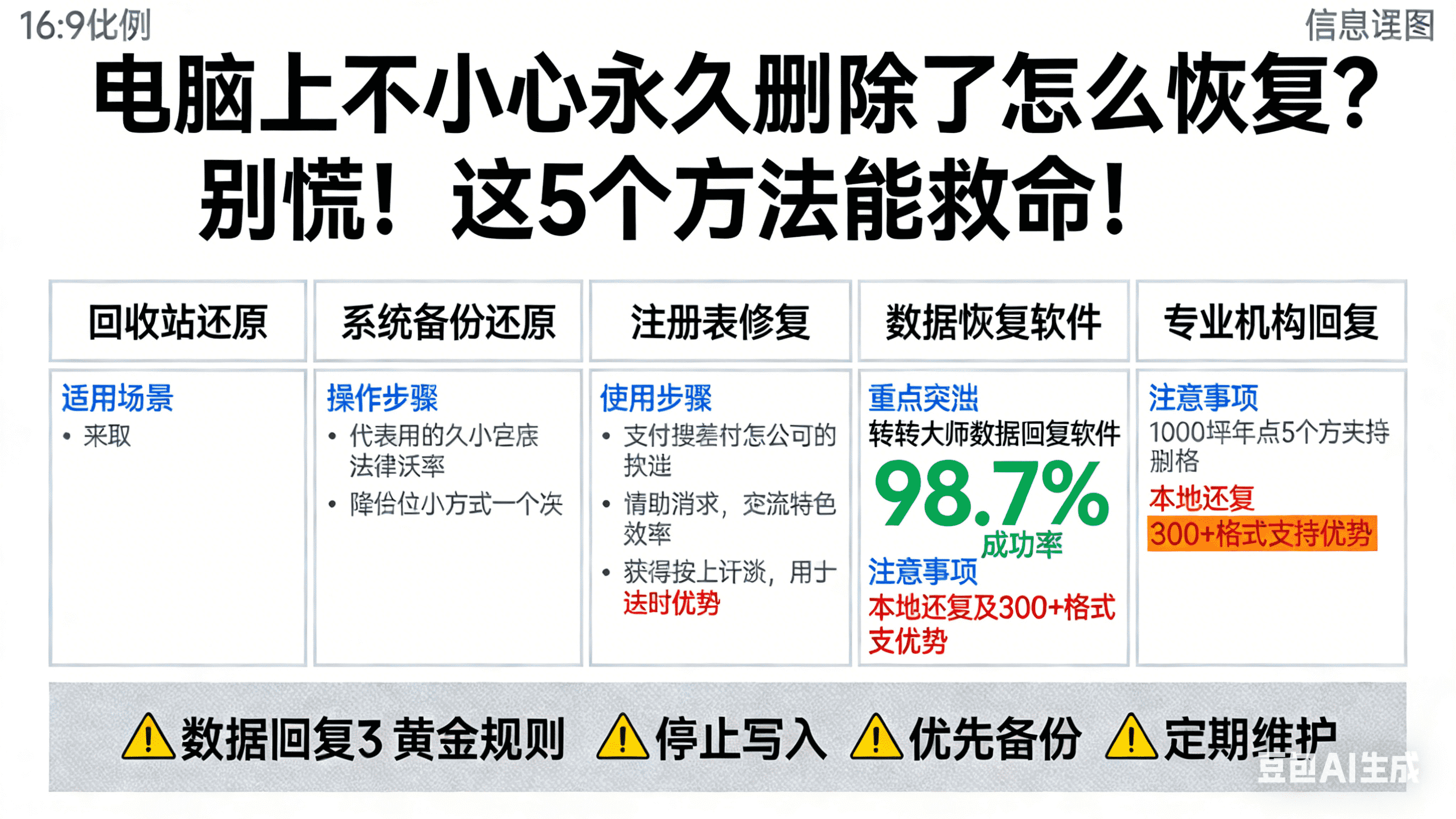 电脑上不小心永久删除了怎么恢复？别慌！这5个方法能救命！