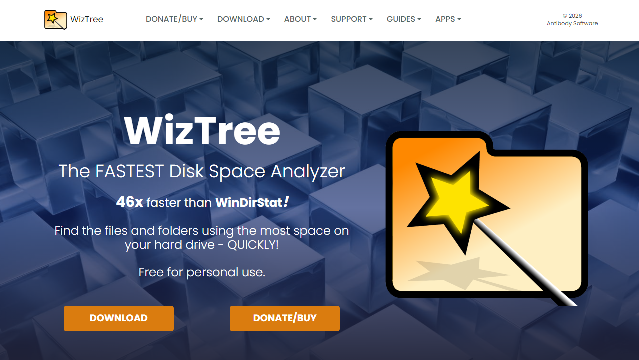 WizTree精准定位垃圾（可视化防误删神器）步骤一