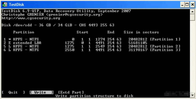 TestDisk + PhotoRec 组合(免费开源)步骤二