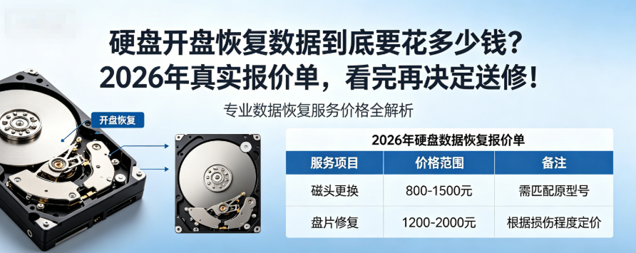 硬盘开盘恢复数据到底要花多少钱?2026年真实报价单,看完再决定送修!